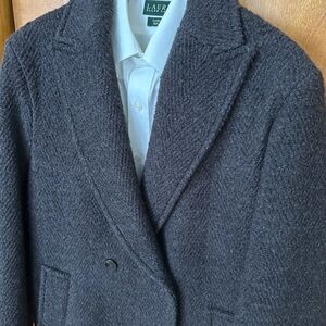 Banana Republic Brown Pea Coat 100% Wool